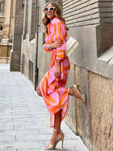 Load image into Gallery viewer, TANYA | Elegante abito estivo arancione-rosa per un&#39;eleganza estiva senza sforzo
