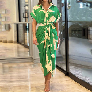Charlie| Abito maxi chic estivo prendisole con fiocco